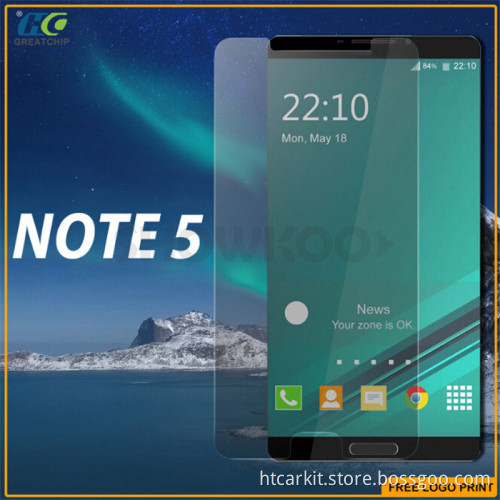 2015 New arrival Anti scratch mobile phone screen protector For samsung galaxy note 5 tempered glass film wholesale